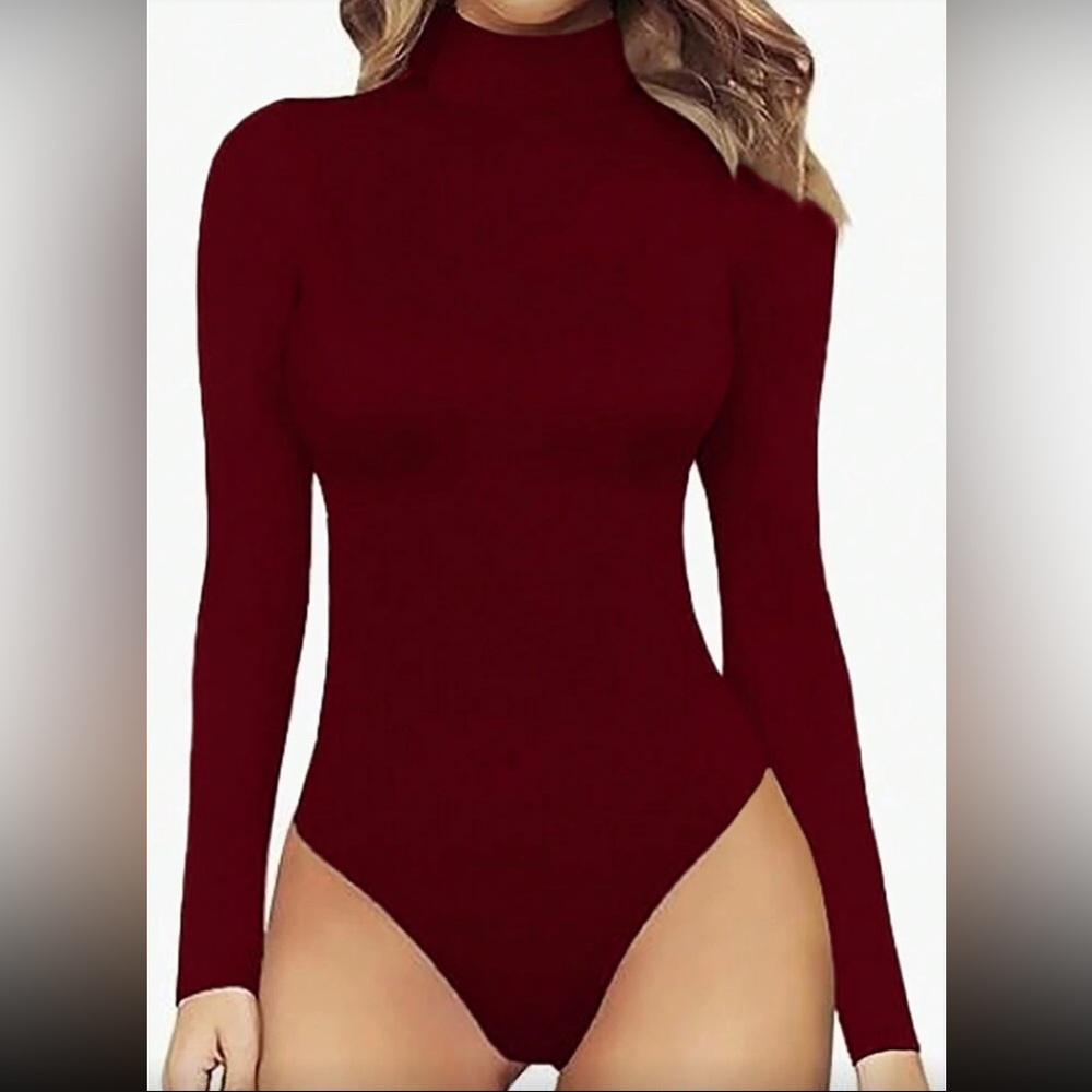 Elegant Burgundy Women's Top Bodysuit